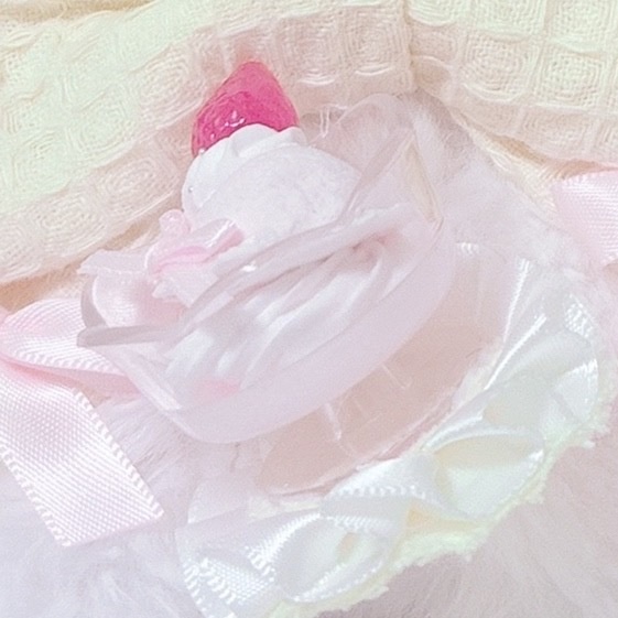 【🎀White Chocolat Strawberry🎀♡ピンクねこ】おすわりぬい服 16cm ピンク 甘ロリ いちごパフェ