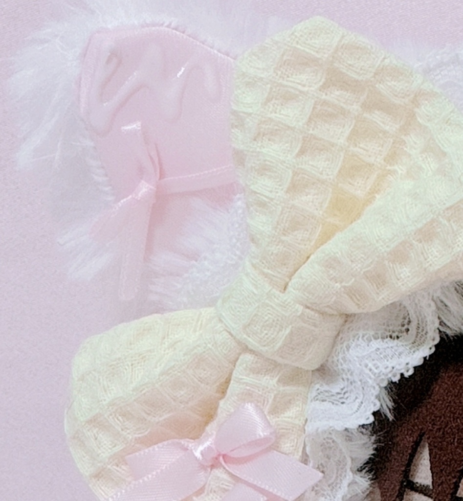 【🎀White Chocolat Strawberry🎀♡ピンクねこ】おすわりぬい服 16cm ピンク 甘ロリ いちごパフェ