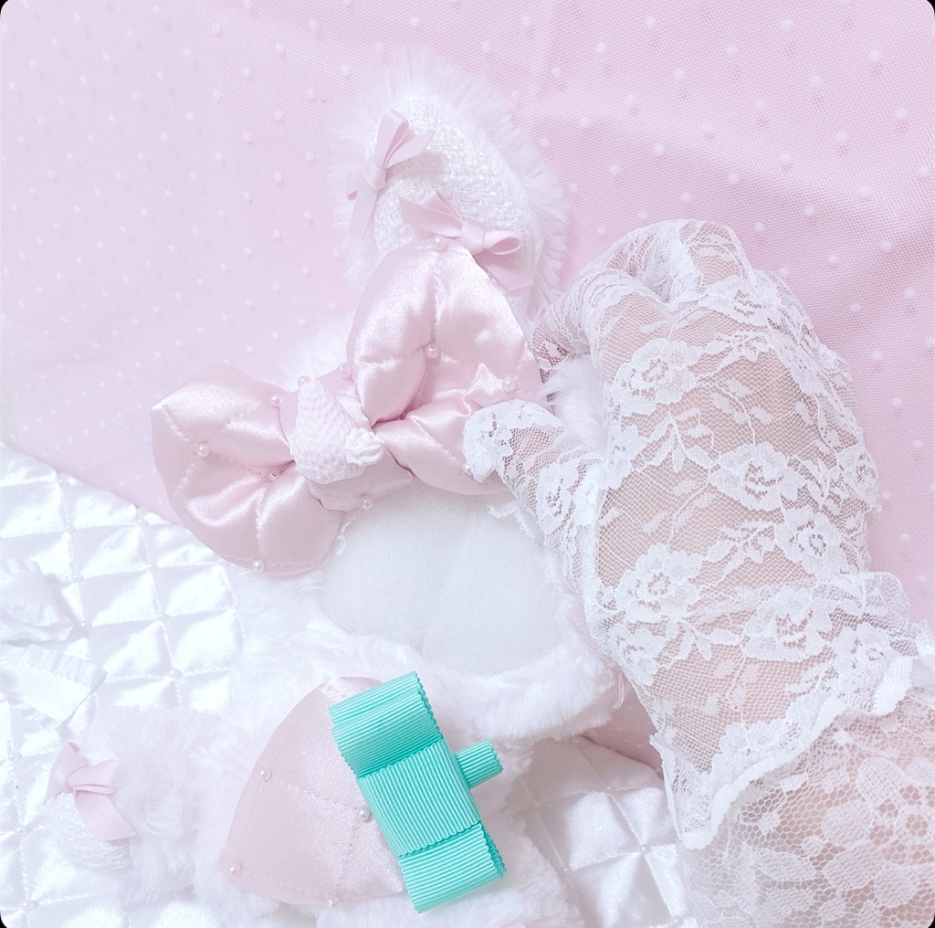 【Fraise et Crème♡ピンクねこ】おすわりぬい服 15cm 甘ロリ Fraise et Crème♡ピンクねこ】おすわりぬい服 15cm 甘ロリ ピンク