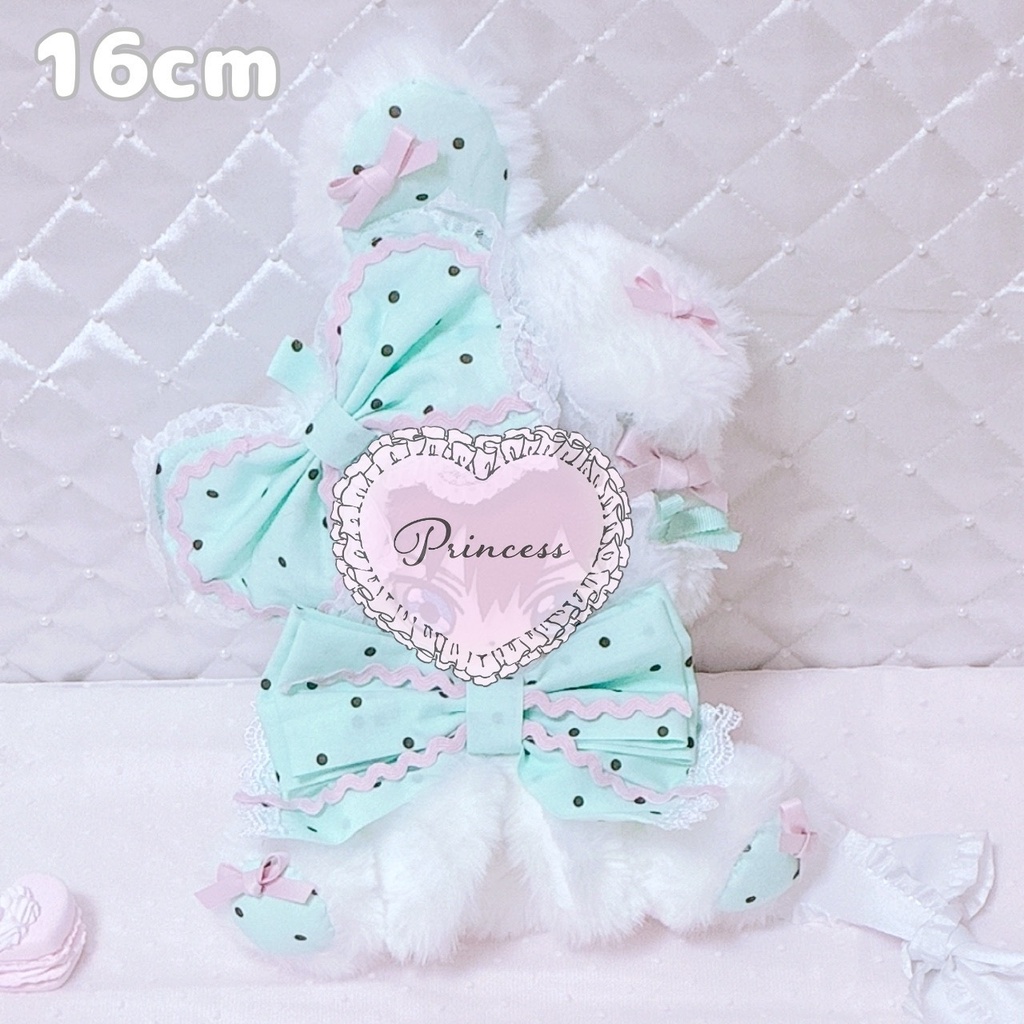 【𝒄𝒉𝒐𝒄𝒐𝒍𝒂𝒕𝒆 𝓶𝓲𝓷𝓽 𝑰𝑪𝑬 𝑪𝑹𝑬𝑨𝑴♡rabbit】おすわりぬい服 16cm ミント ロリータ