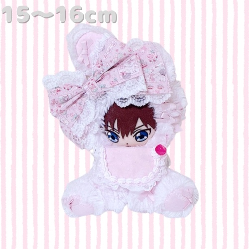 Whip Cherry Party♡rabbit】おすわりぬい服 16cm ピンク ハンドメイド