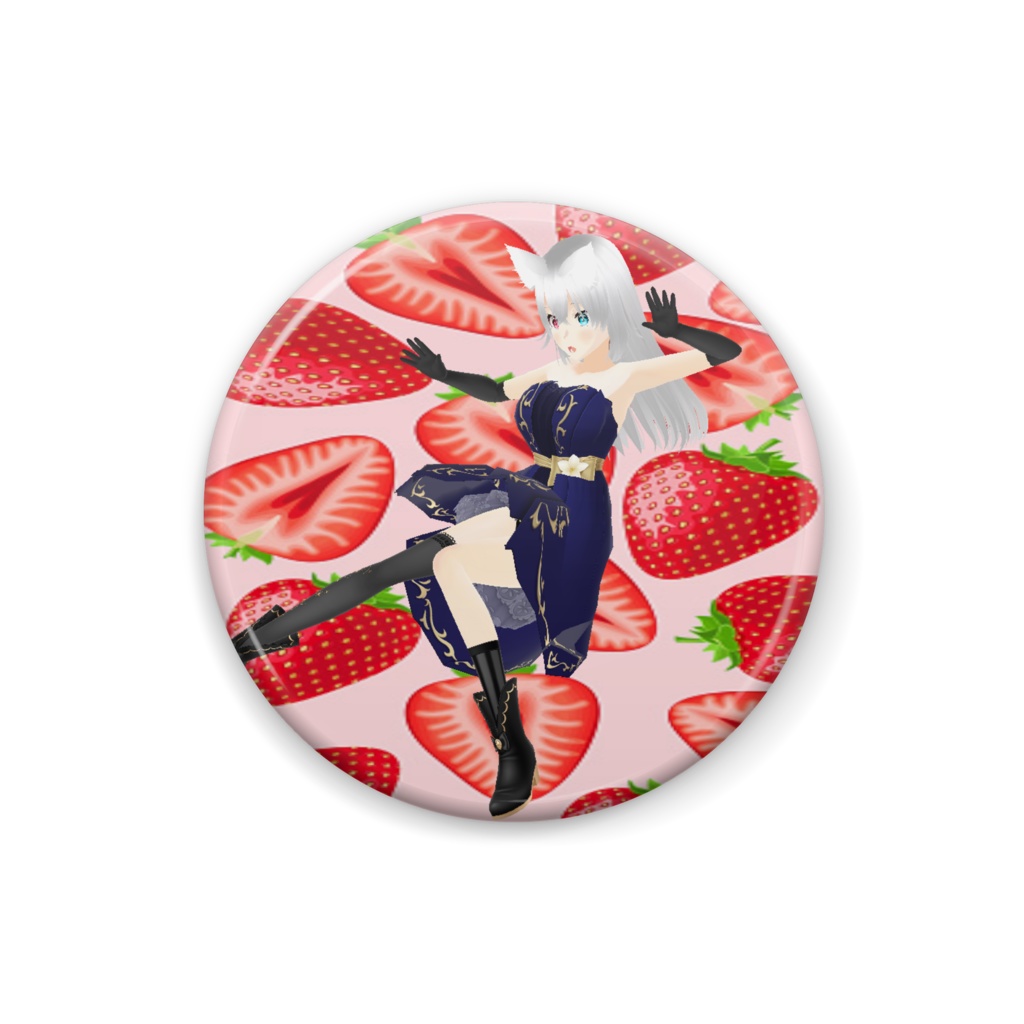 巫女カイン　50ｍｍ缶バッジ（白カイン）