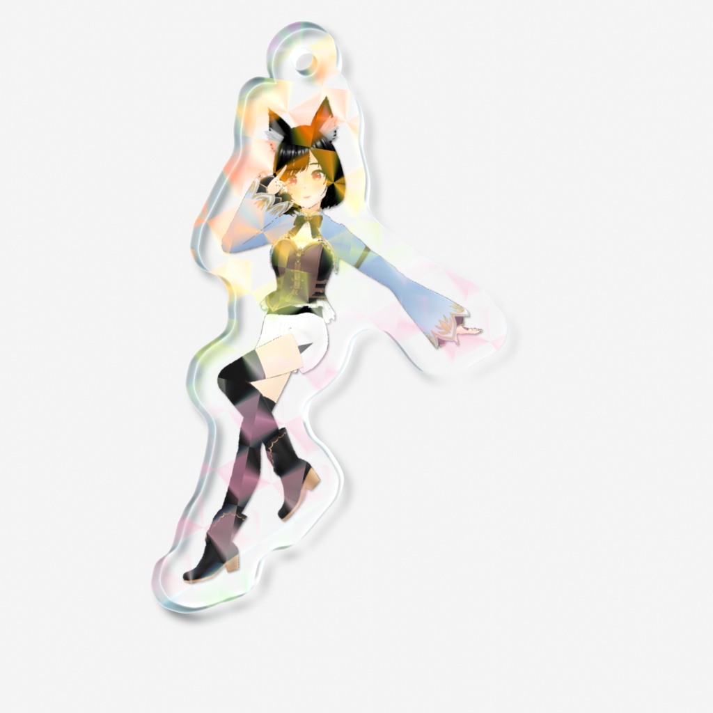 巫女カイン 50mmホログラムアクリルキーホルダー(黒ロリカイン)