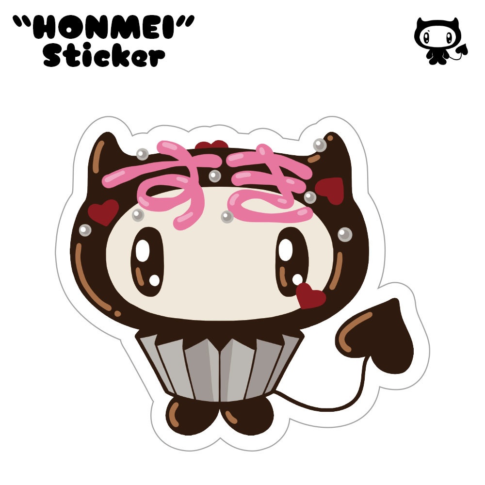 【HONMEI Chocolate Sticker】ステッカー 透明 悪魔 チョコ オリジナル バレンタイン