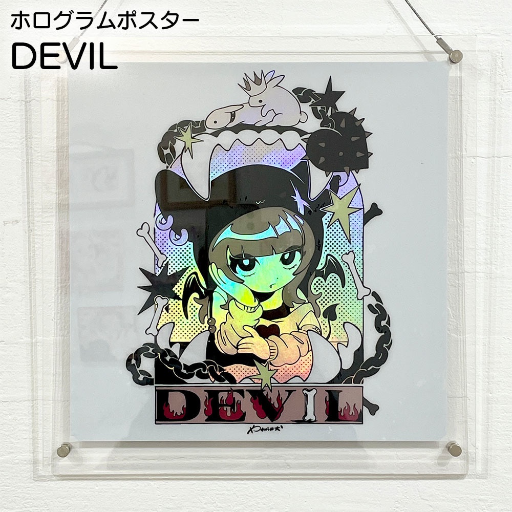 【ホログラムポスター DEVIL】イラスト 女の子 悪魔 デビル