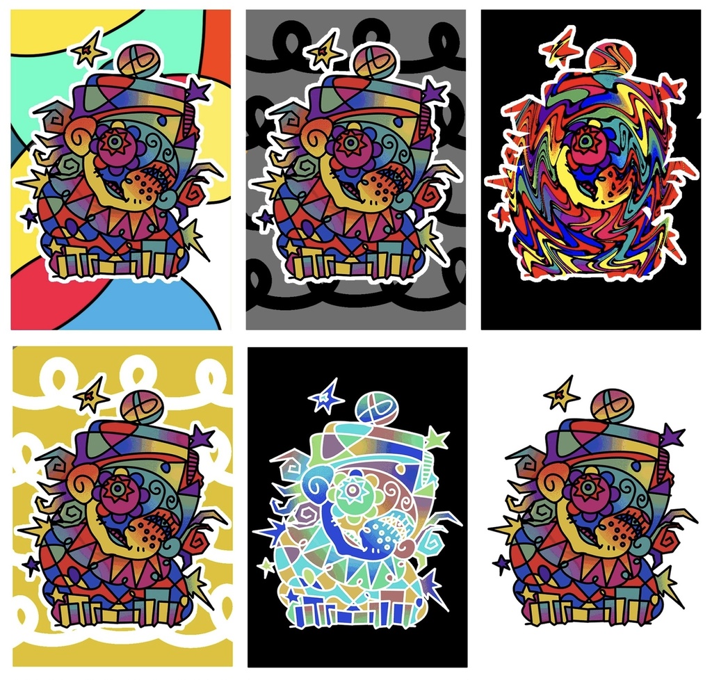 クリアステッカー6枚セット