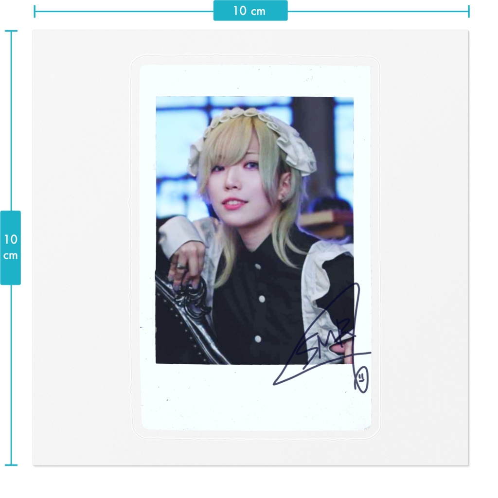 チェキ風クリアステッカー - verメイド真白