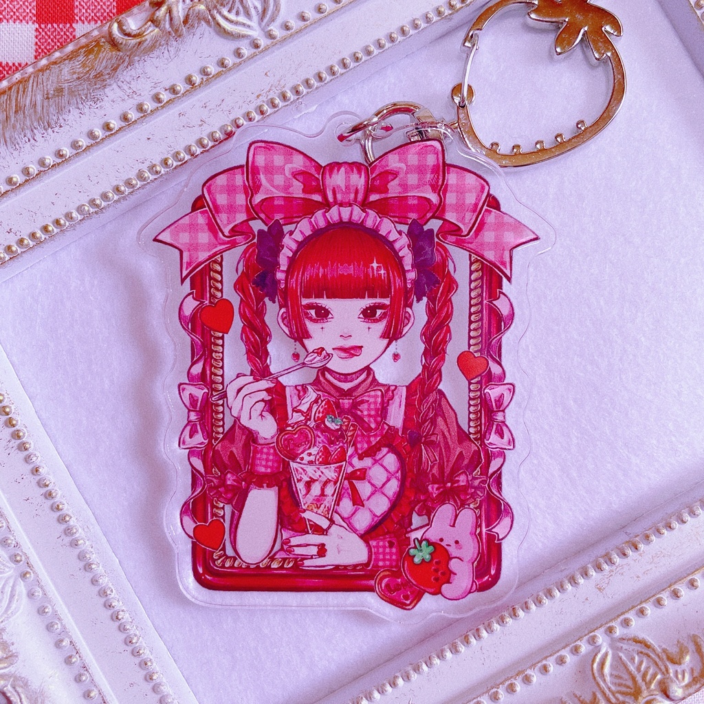 紅ちゃんアクリルキーホルダー(パフェ)