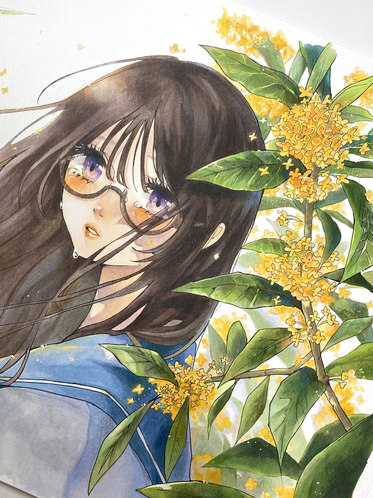 額装原画【金木犀に抱かれて】