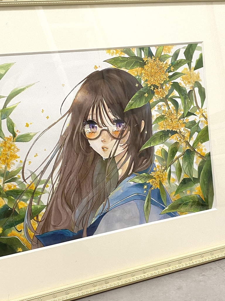 額装原画【金木犀に抱かれて】