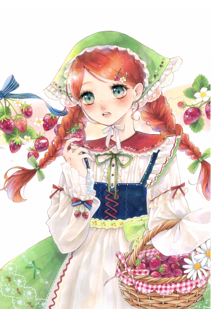 額装原画【strawberry farm】