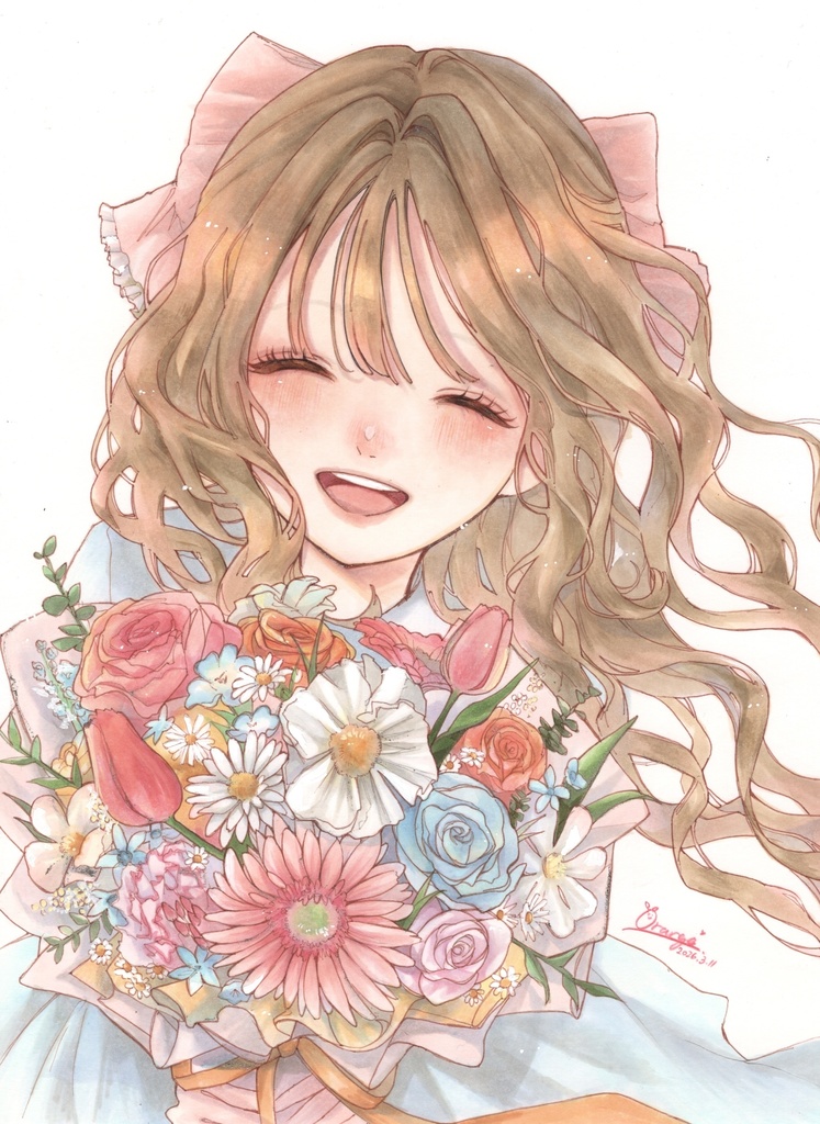 額装原画【君に贈る】