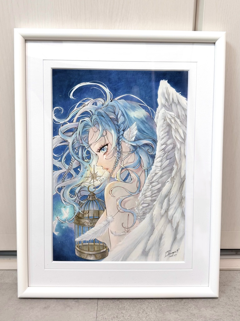 額装原画【鳥籠の中】