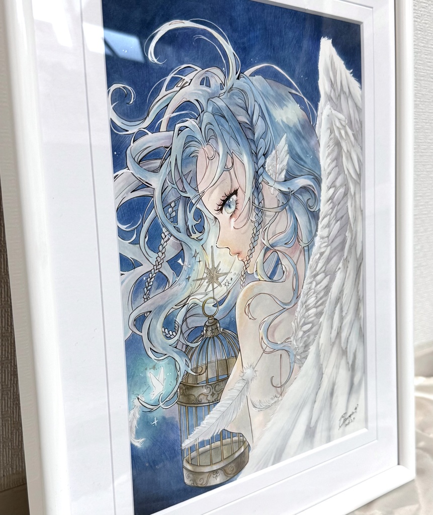 額装原画【鳥籠の中】