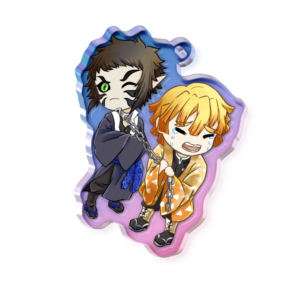 獪岳と善逸のオーロラアクキー