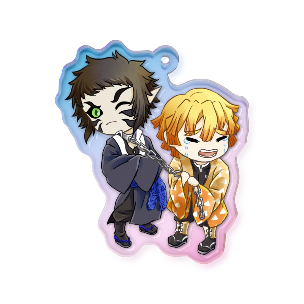 獪岳と善逸のオーロラアクキー