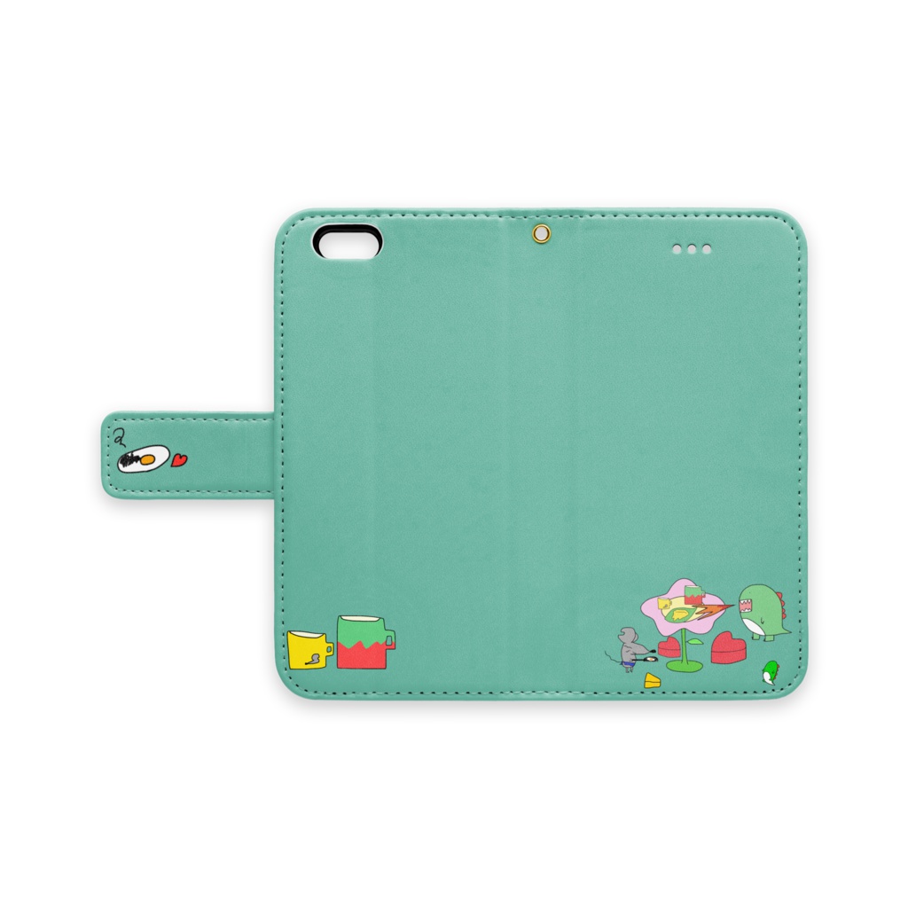 ねずみと恐竜 手帳型iphoneケース Ramecal Booth