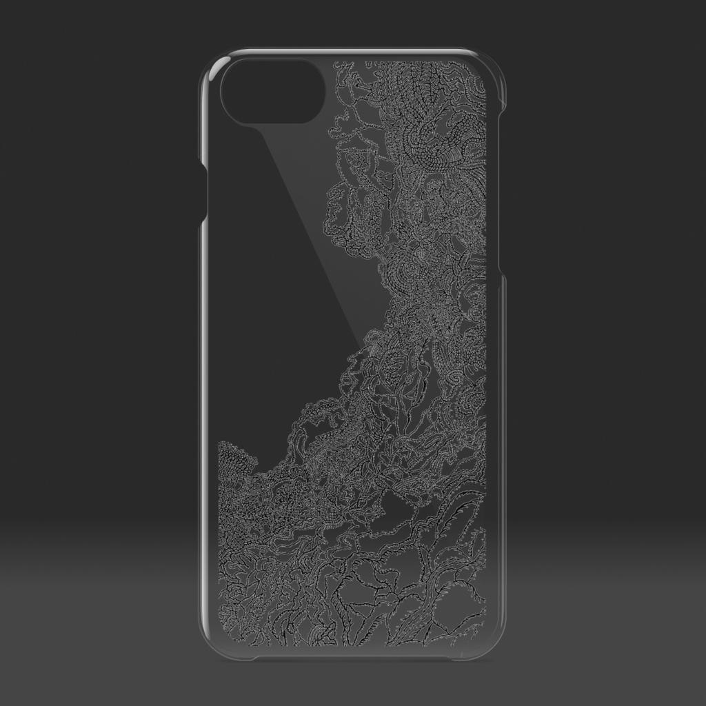 波 切り絵 スマホケース