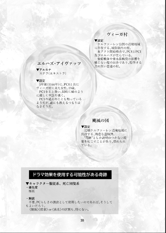 絶えざる戦歌、フォーゲルヴァイデ・PL向けパンフレット【ブレイド・オブ・アルカナRシナリオ集関連冊子】