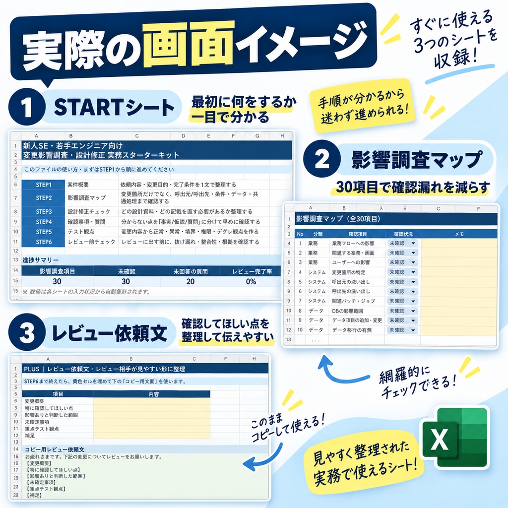 新人SE・若手エンジニア向け|変更影響調査・基本設計修正 実務スターターキット