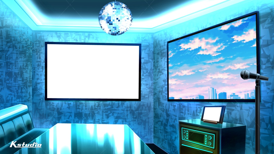 【動く背景】光って動くカラオケルーム【Vtuber向け】