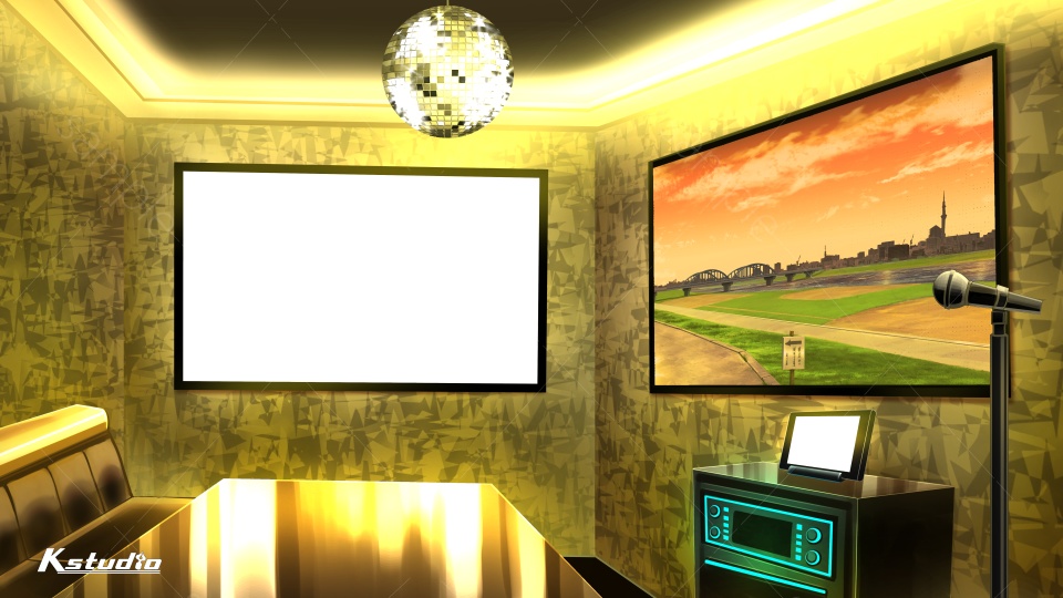 【動く背景】光って動くカラオケルーム【Vtuber向け】