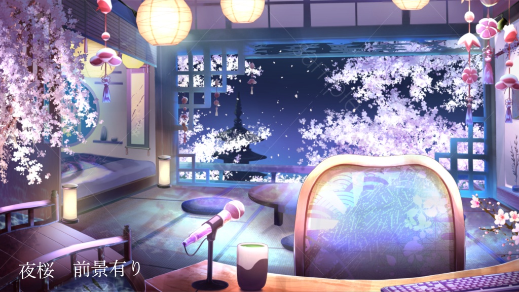 【動く背景】桜の和室【Live2D】