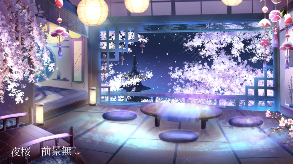 【動く背景】桜の和室【Live2D】