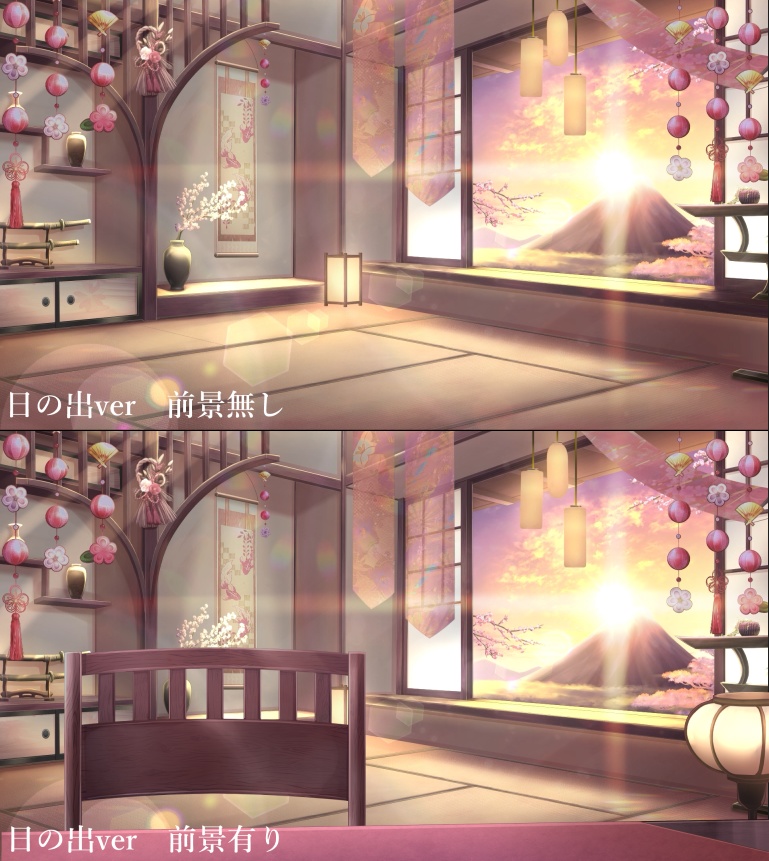 【動く背景】年越しの和室【音付き】