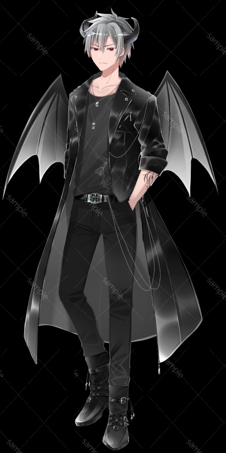【VTS】角と羽のロングコート/男性【Live2D】