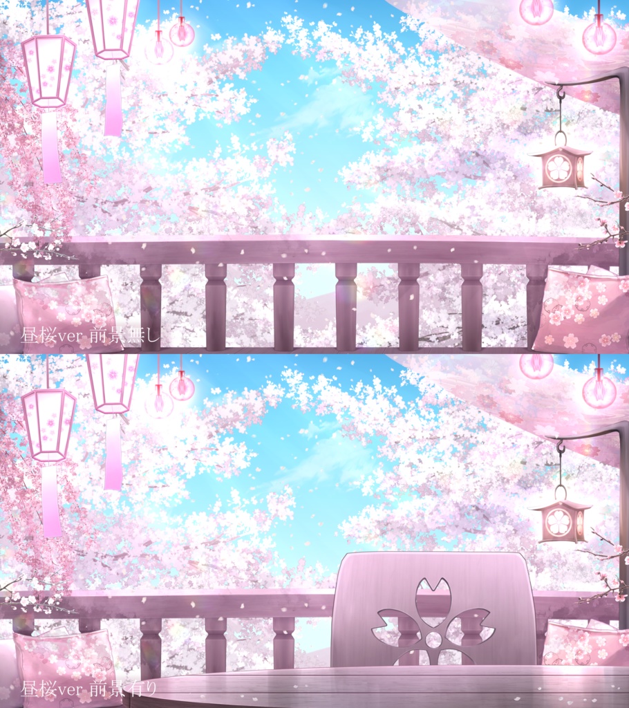 【動く背景】桜のテラス【Vtuber向け】