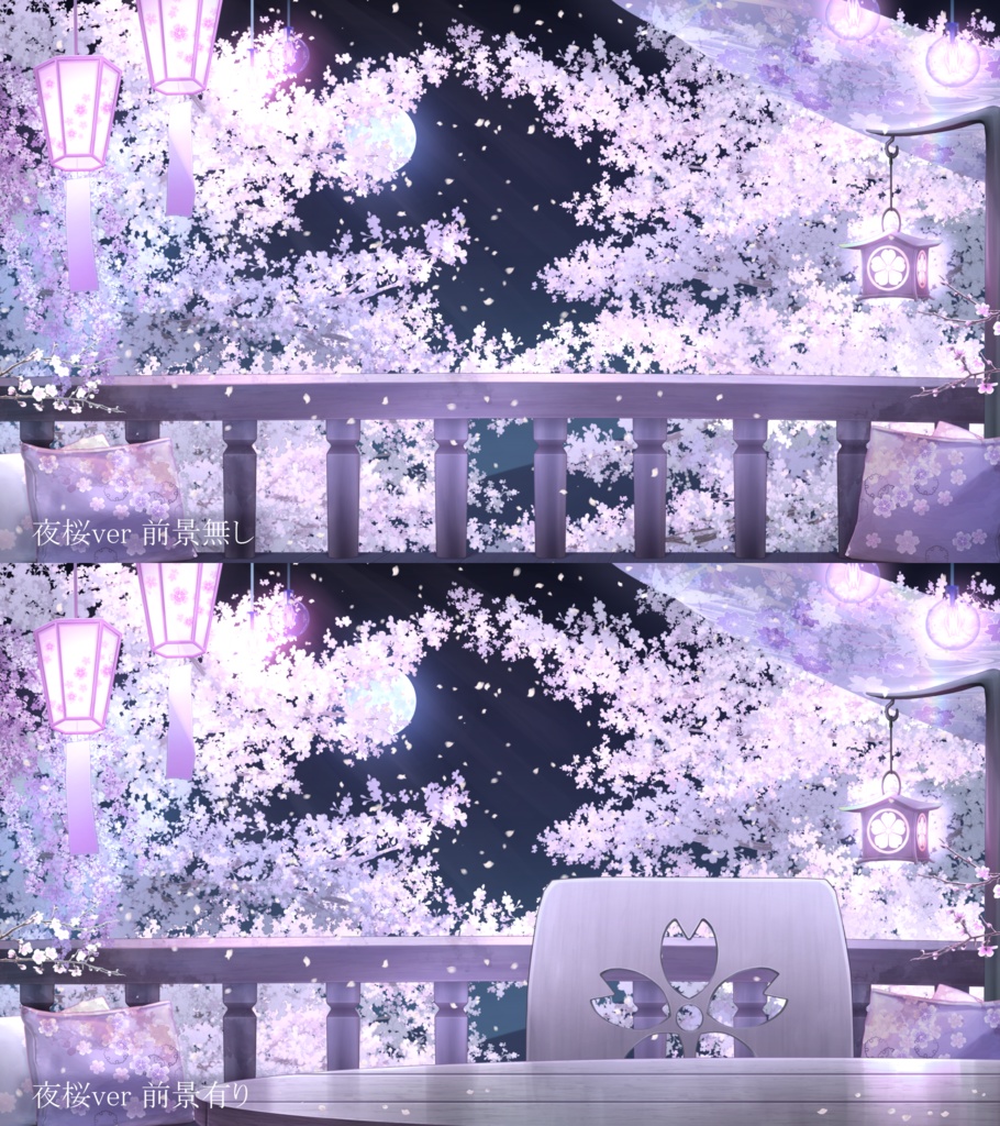 【動く背景】桜のテラス【Vtuber向け】