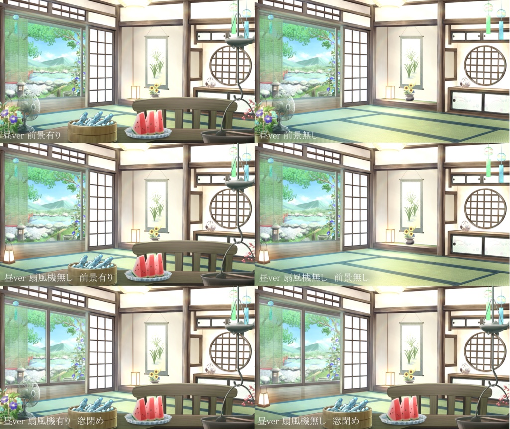 【動く背景】四季の和室 夏の間【Vtuber向け】