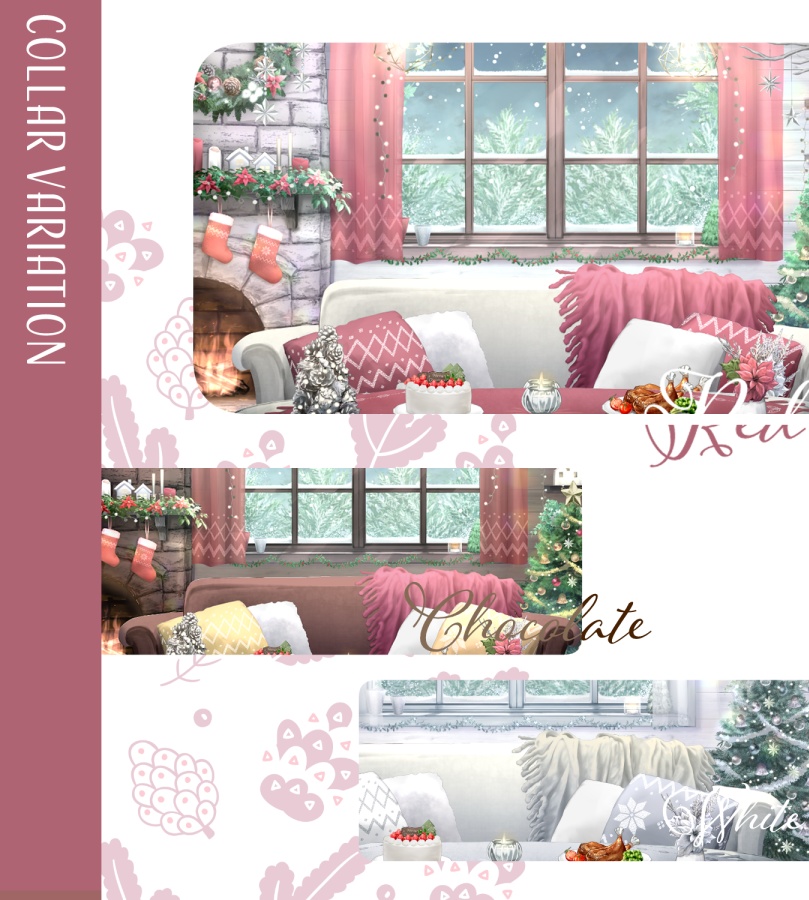 【動く背景】クリスマスの暖炉の部屋【音つき】