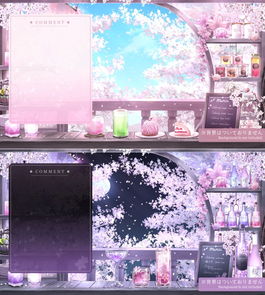 【配信素材】桜のコメント枠&セットリスト【全16色】