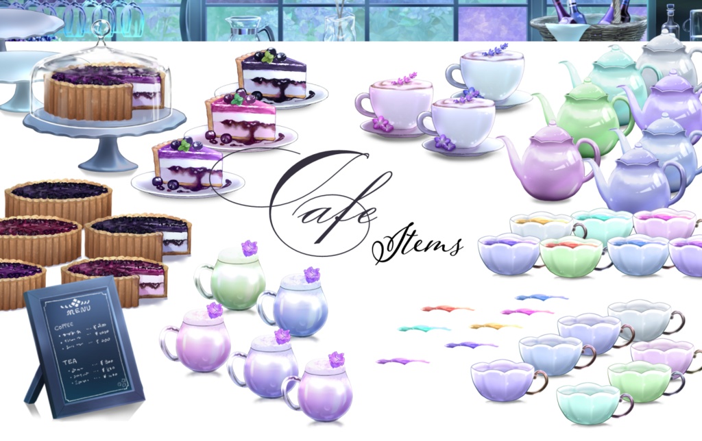 【動く背景】紫陽花のカフェ&バー【Vtuber向け】