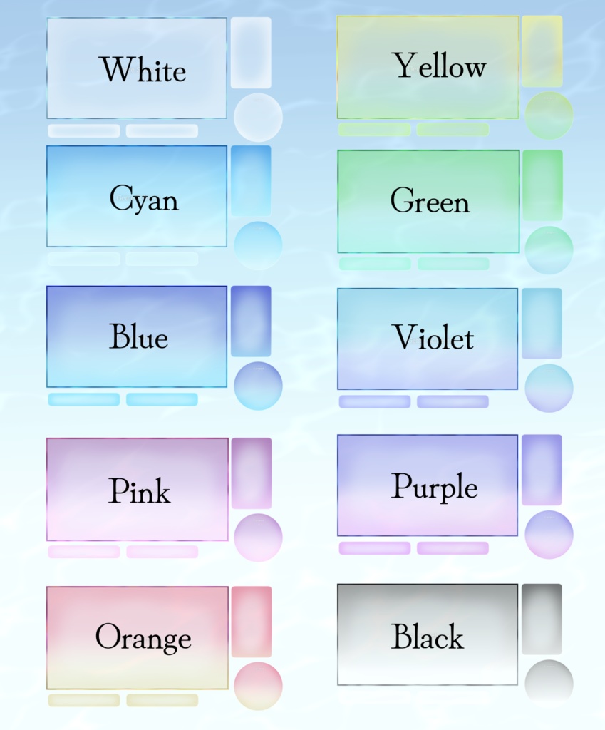 【配信画面】ガラスの配信画面セット【Vtuber向け】