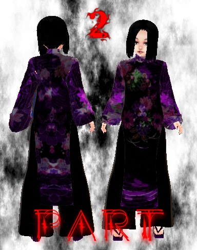 Vroid 着物紫三暗 3パターンセット