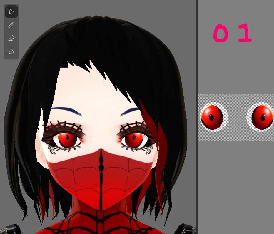 【♰無料♰】 黒赤の立体的な瞳