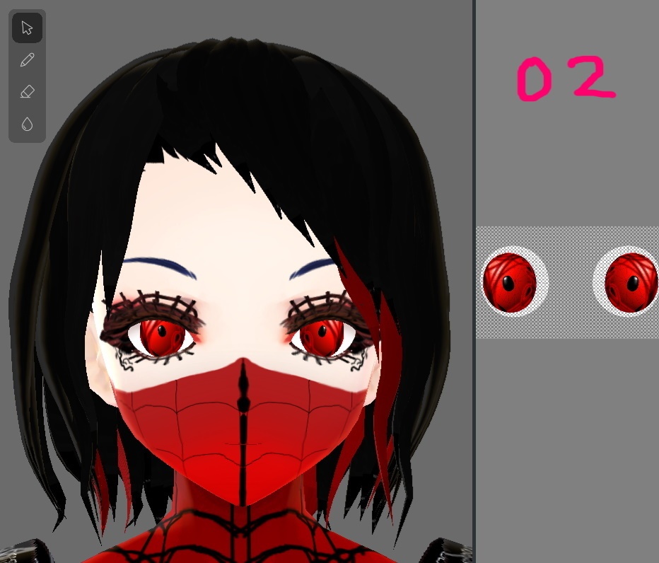 【♰無料♰】 黒赤の立体的な瞳