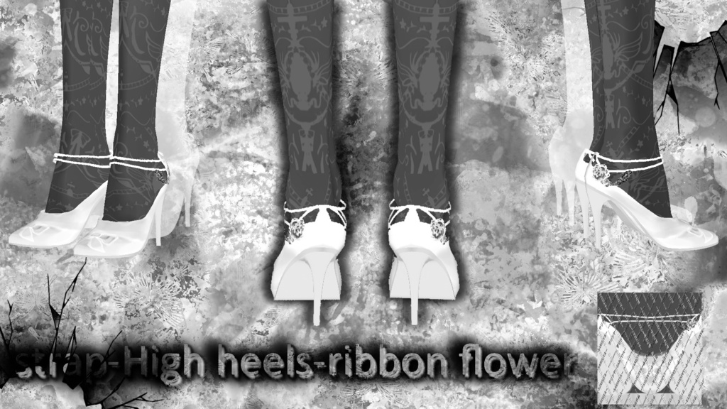 🤍 🎀RIBBON🎀 🖤 💗ピンヒール💗