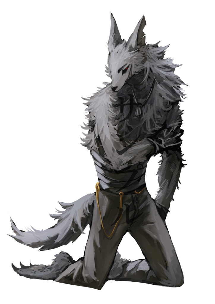 全身立ち絵】 狼の獣人 差分6種類 - tounyuumaizo - BOOTH, 画像サイズ:724x1024