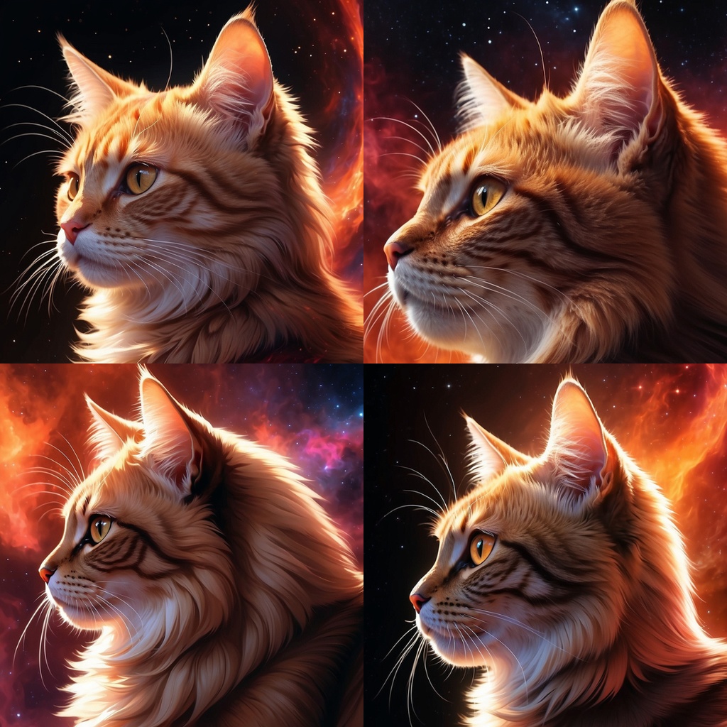 炎色の宇宙猫 スマホ壁紙パック