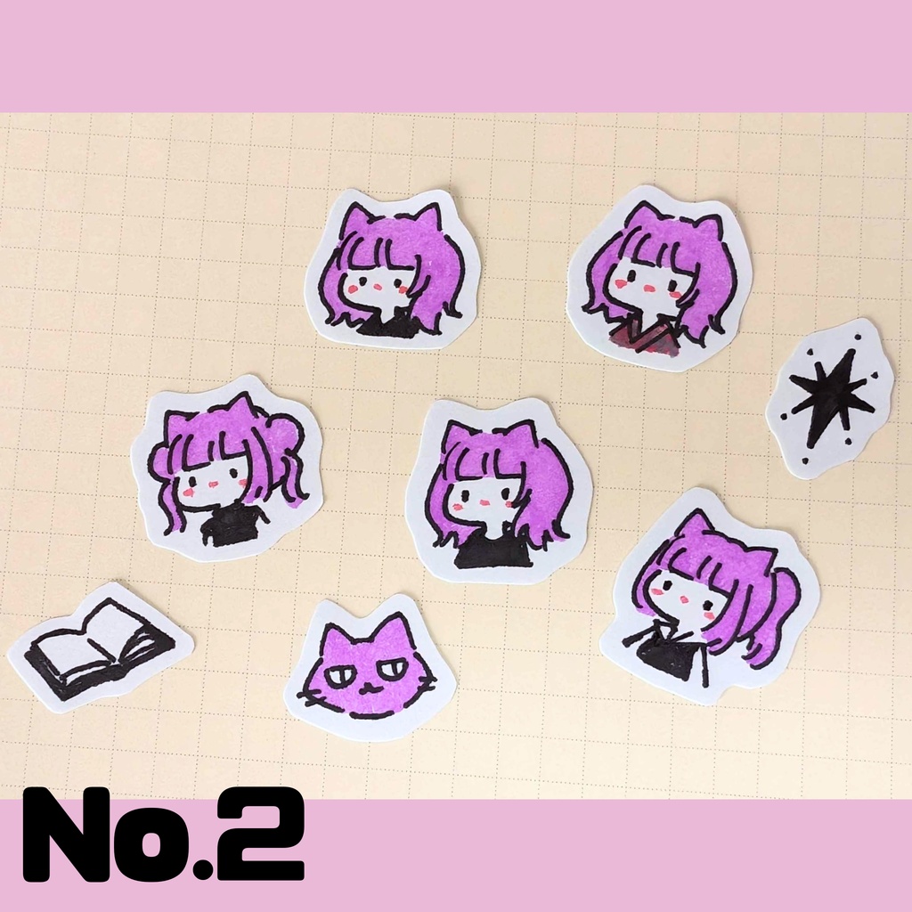 似顔絵原画シール・そら嬢【No.1~No.2】