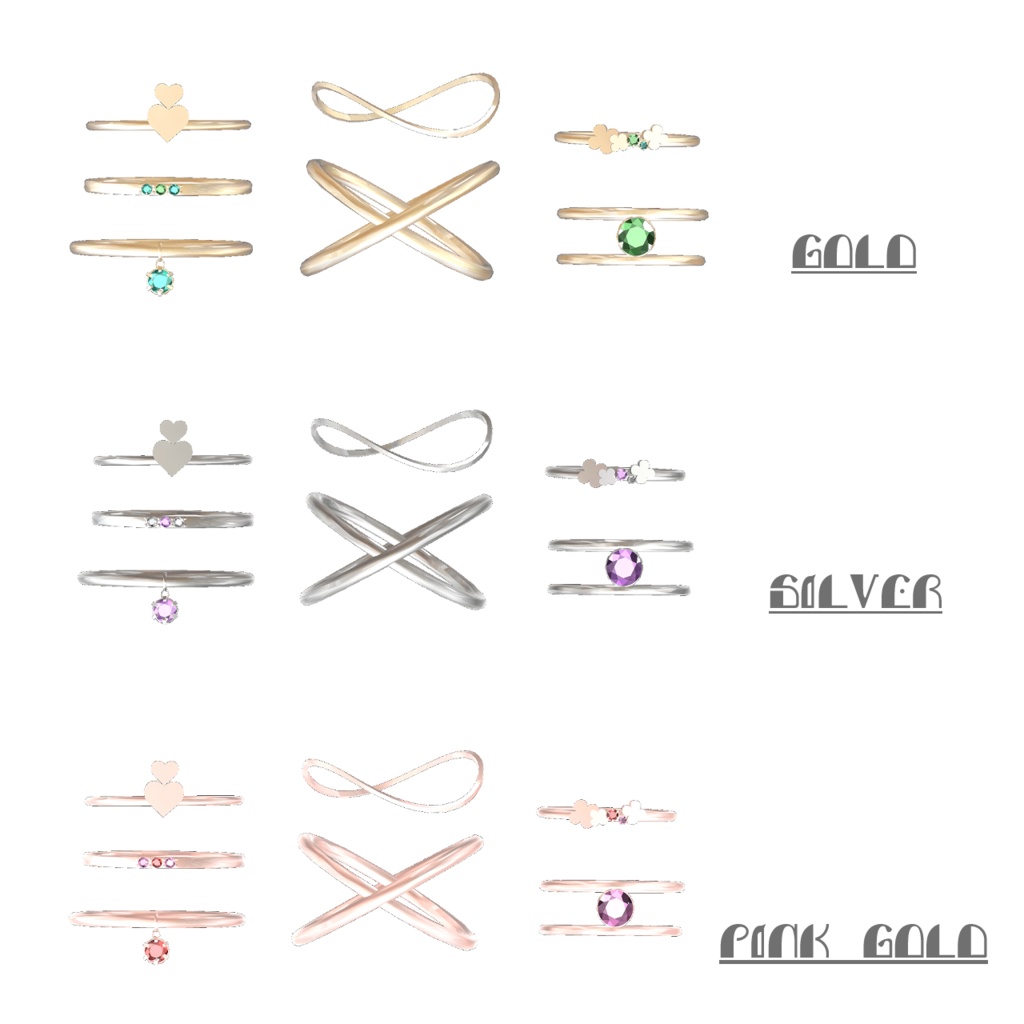 【Milfy&Chocolat対応】♡Cute_Ring_set♡