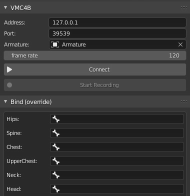 VMC4B Blender addon for VMCProtocol