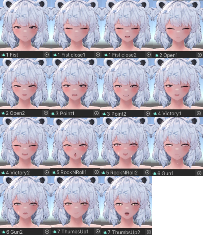 【表情セット】 小鳥遊名奈式大人クマリ 表情14+BlendShape