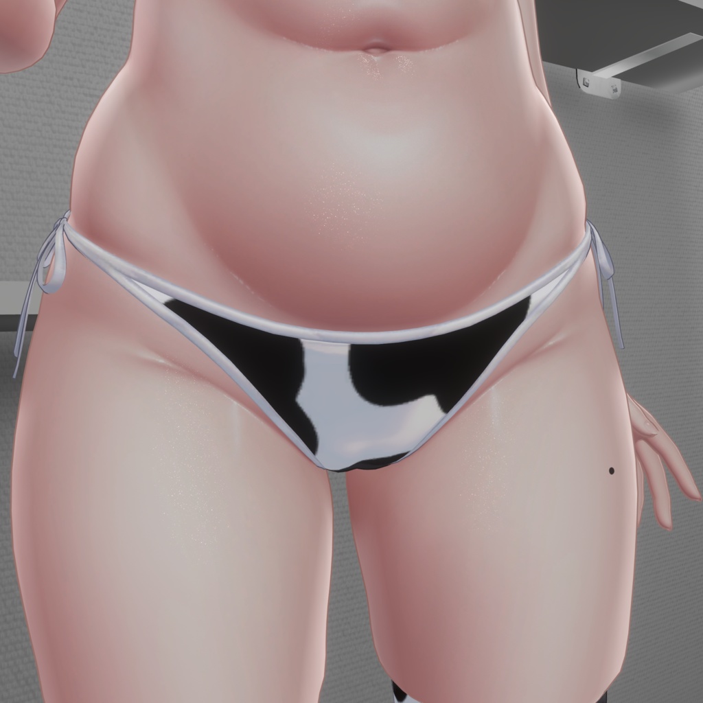 クマリちゃんの下着を牛柄ビキニにするテクスチャ