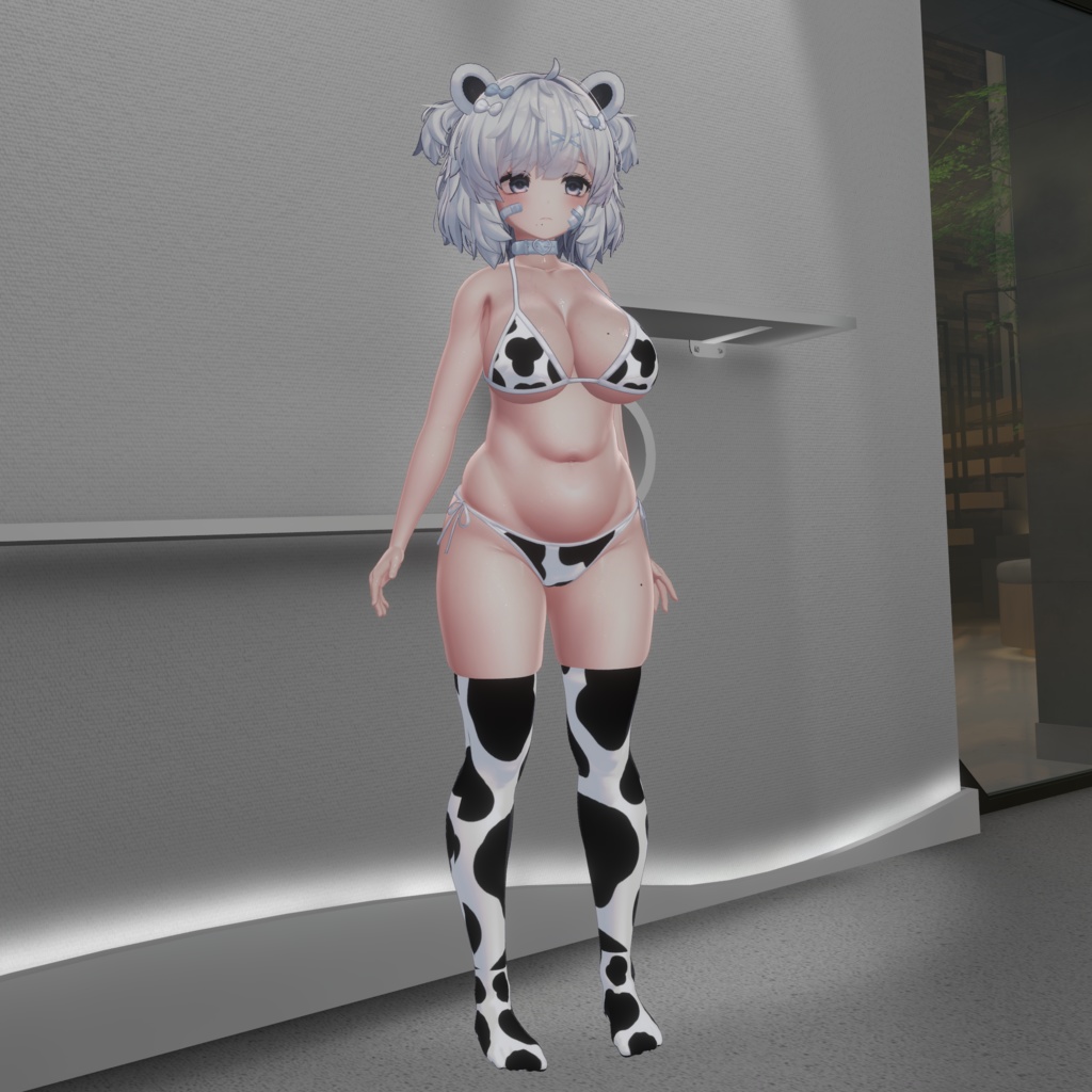 クマリちゃんの下着を牛柄ビキニにするテクスチャ