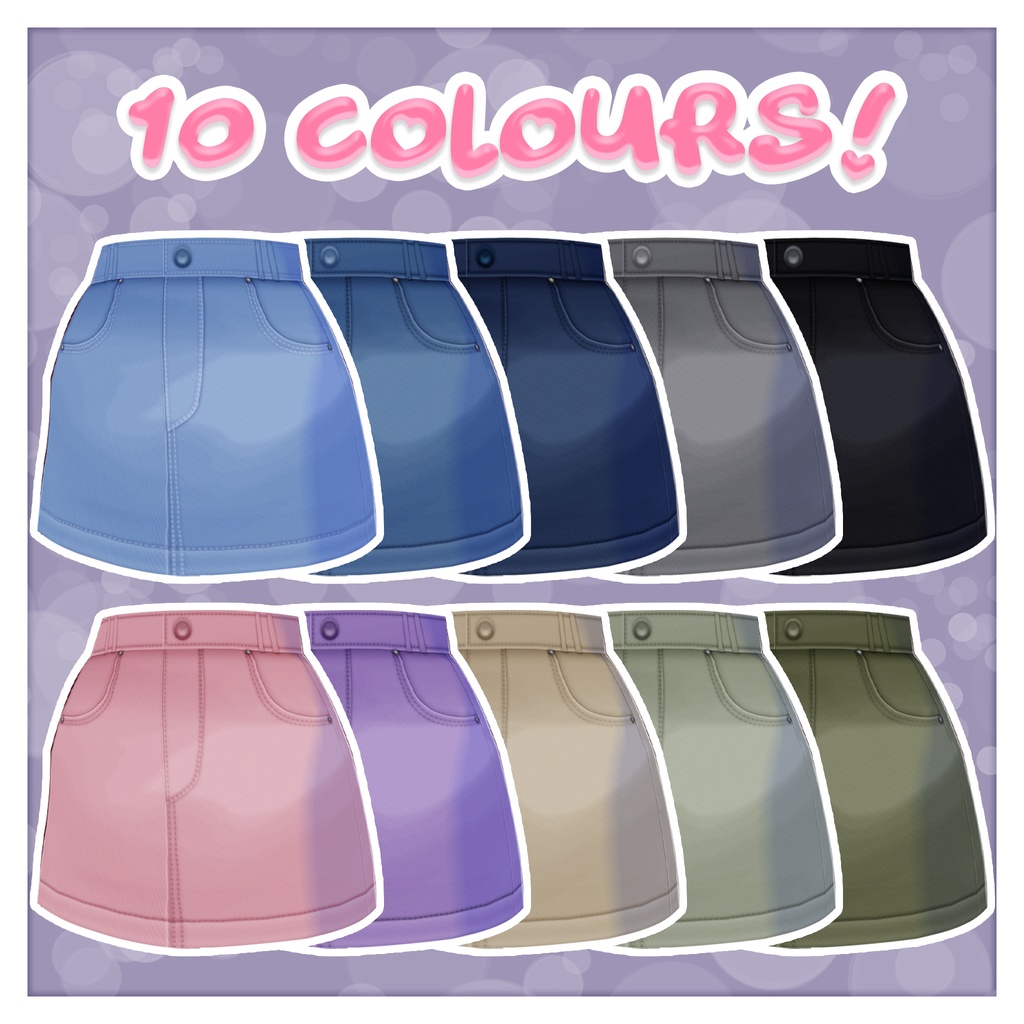 【VRoid】Cute denim mini skirt